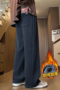 卫裤男款秋冬加绒宽松运动裤美式直筒裤阔腿裤Z9860-P45/加绒P55图片