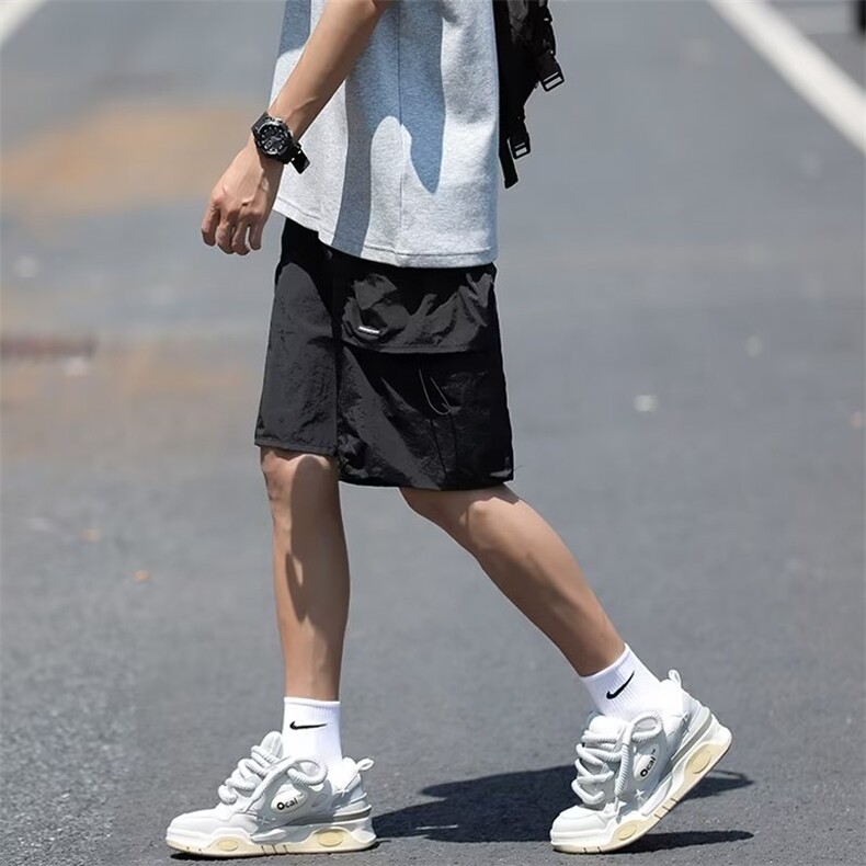 机能工装短裤男士夏季薄款大码宽松裤衩美式潮牌休闲速干五分裤,男装休闲裤,星座716-4