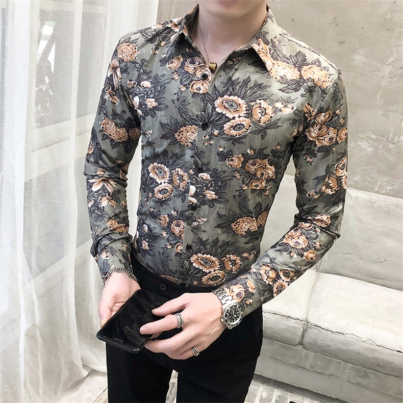 312A-5-271-P55长袖高级感秋季休闲英伦发型师韩版纯色男士衬衣,男装衬衫,星座312A-5