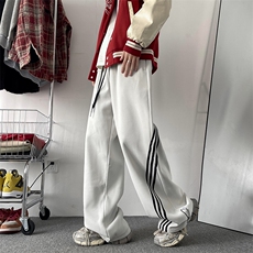裤子男2024早春新款青少年美式高街vibe直筒宽松设计感运动休闲裤，男装休闲裤，星座410-7