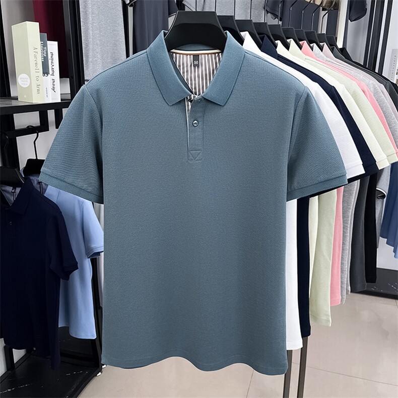 夏季纯棉短袖纯色翻领POLO衫男T恤潮流品质上衣体恤男装,男装Polo衫,钱塘6003（原4033）