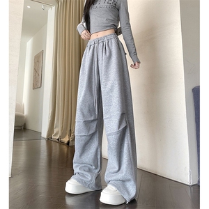 运动裤男女春季卫裤显瘦阔腿束脚阔腿休闲裤K811-P40图片