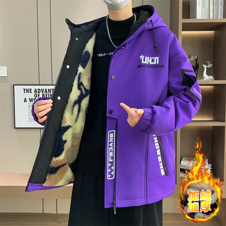 男士外套青年男冬季加绒加厚夹克外套帅气保暖棉衣男L8756-P93,男装夹克,星座310B-3