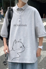 PL57149-P35翻领短袖polo衫男大码胖子半袖t恤男有领保罗衫模特，男装Polo衫，电商A040