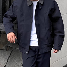 JK733-M-3XL-特P52-现货！美式复古哈灵顿夹克翻领撞色外套，男装夹克，星座1811B