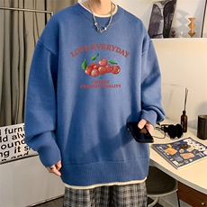 控78假两件毛衣男大码加绒针织衫男毛线衣M80325-P55加绒P70，男装针织衫/毛衣，电商A040