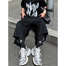 05夏季美式高街复古宽松直筒多口袋工装五分裤-NZ308-网络图，男装牛仔裤，星座1002-2
