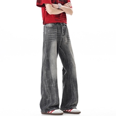 春夏季2026新款闪电纹微喇叭牛仔裤xz906-1-K1303特价P45控88，男装牛仔裤，星座906-1（原电商a316-2）