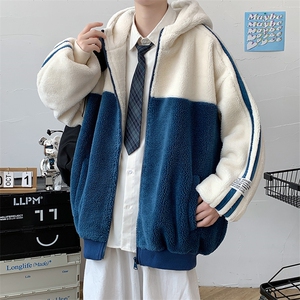 冬款潮加绒加厚棉衣绒里羊羔绒清新连帽外套男女 921-P110控价158图片