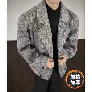 现货加棉加厚翻领简约CIEAN FIT复古潮流宽松外套N60-P125控178图片