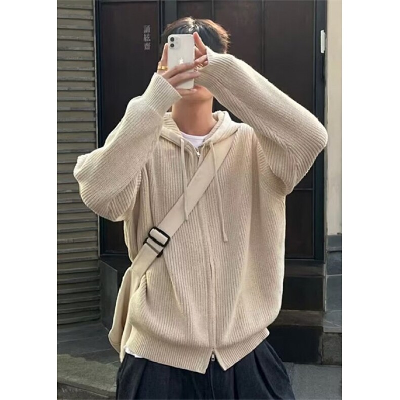 宽松型带帽长袖青少年潮牌休闲针织开衫男生外套落肩袖M6512,女装短外套,星座1116A（原606A-3）
