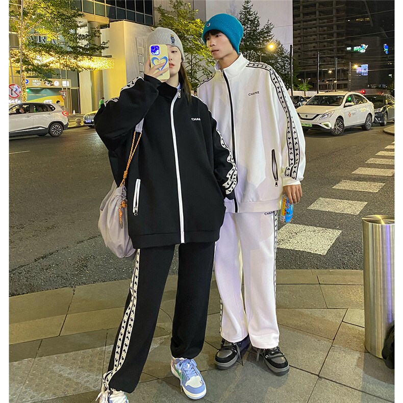 EQ134 开衫卫衣男女学生班服春季ins情侣装秋装外套 裤P55 衣P68图片