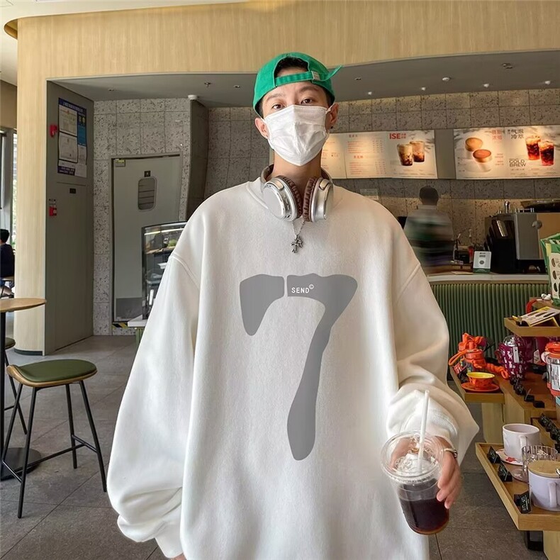 男士卫衣春秋款2025新款胖子大码男装加肥加大秋季圆领上衣秋,男装卫衣,星座218-1（原230）