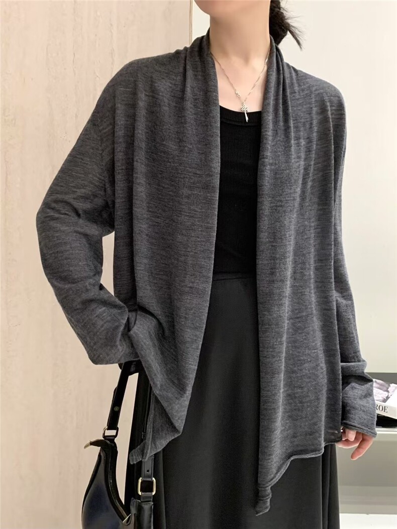 2025年秋季新款中长款针织女士开衫外套时尚休闲通勤百搭,女装羊毛衫,琳尚羊绒