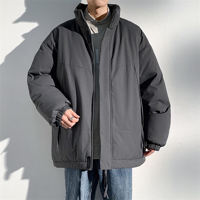 现货美式高街休闲夹克冬季立领纯色三防户外工装加厚棉服外套,男装夹克,电商A443