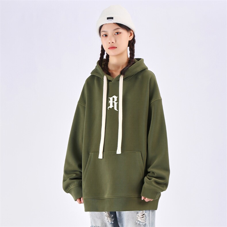 W2233-P50秋冬420克重磅大码美式套头连帽卫衣，有做加绒,男装卫衣,星座109