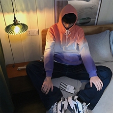 703-W178-P70春秋季吊染渐变全棉卫衣帽衫，男装卫衣，星座703