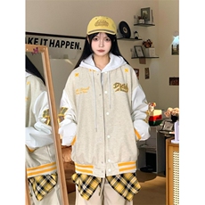 1506A/GJC0100/P63原创美式高街字母刺绣棒球服外套1，女装短外套，星座1506A