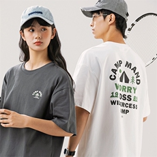 2024夏季新款男装日系潮牌纯棉印花圆领宽松短袖休闲T恤T926-F44，男装T恤，电商A101（原外27）