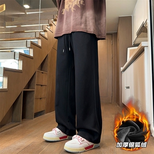 特批P35无差价冬款褶边阔腿裤男士加厚保暖设计感卫裤K1114J加绒图片
