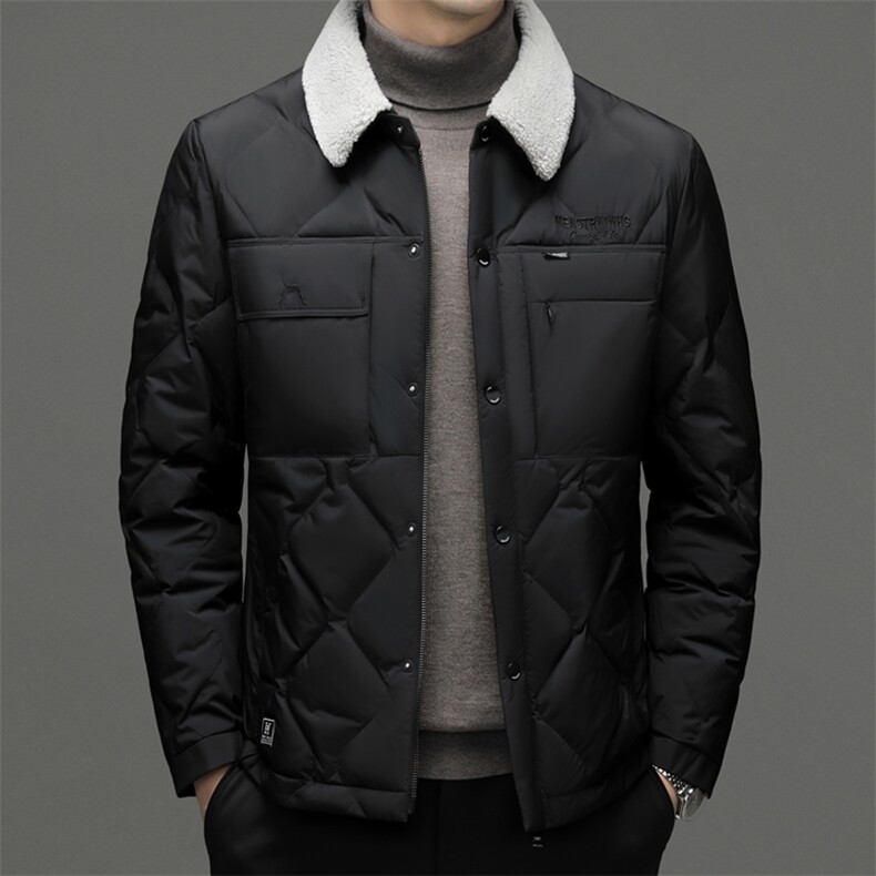 DF2293钱塘2020-2冬季百搭简约翻领厚款中年男士羽绒服P263,男装羽绒服,钱塘207-2