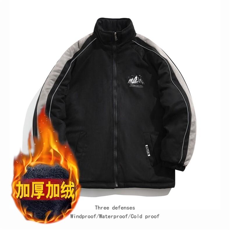 2025麂皮加绒棉衣棉服雪山印花面包服立领棉袄外套1619H-P90,男装棉衣,星座207