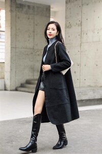 加厚毛呢外套图片
