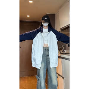 现货 宽松美式320克oversize连帽拉链光板卫衣男女 WY25-P55 控78图片