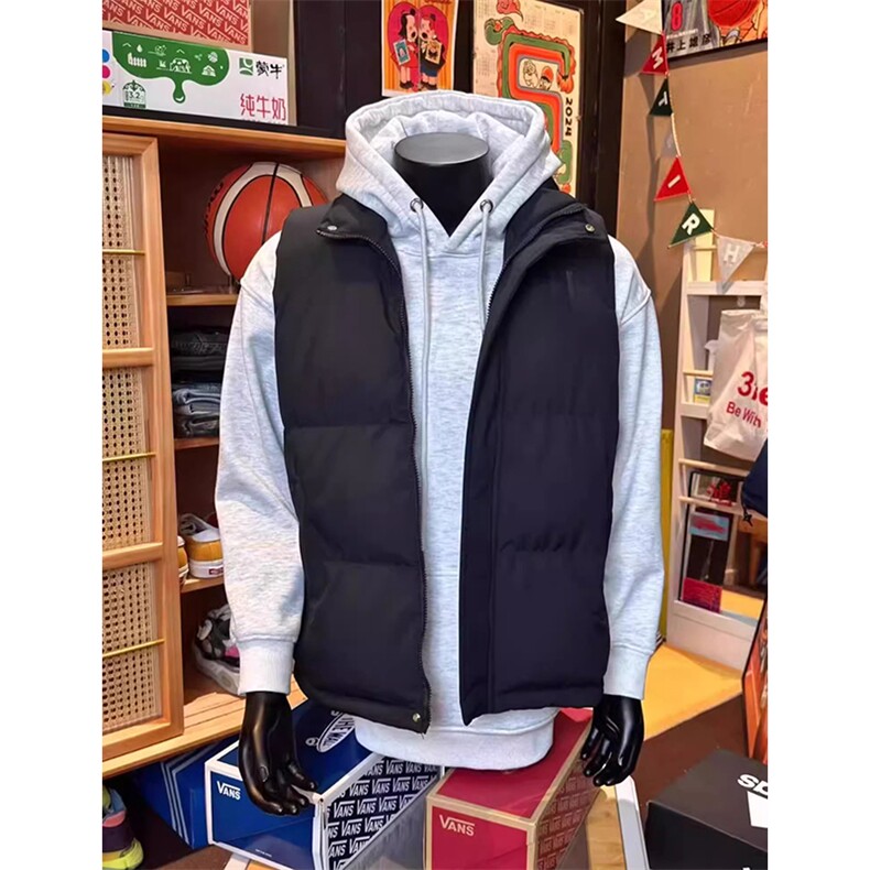 现货5W件冬季三防硬挺boxy短款立领棉衣马夹外套加厚马甲保暖棉服，男装棉衣，电商A486