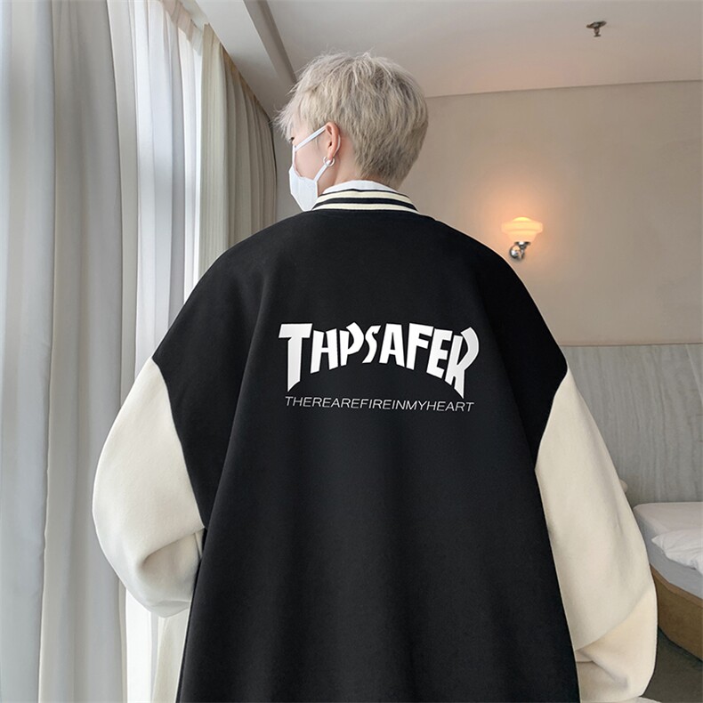 摇粒绒棒球服男大码开衫卫衣男夹克BF86007-P65,男装夹克,电商A040