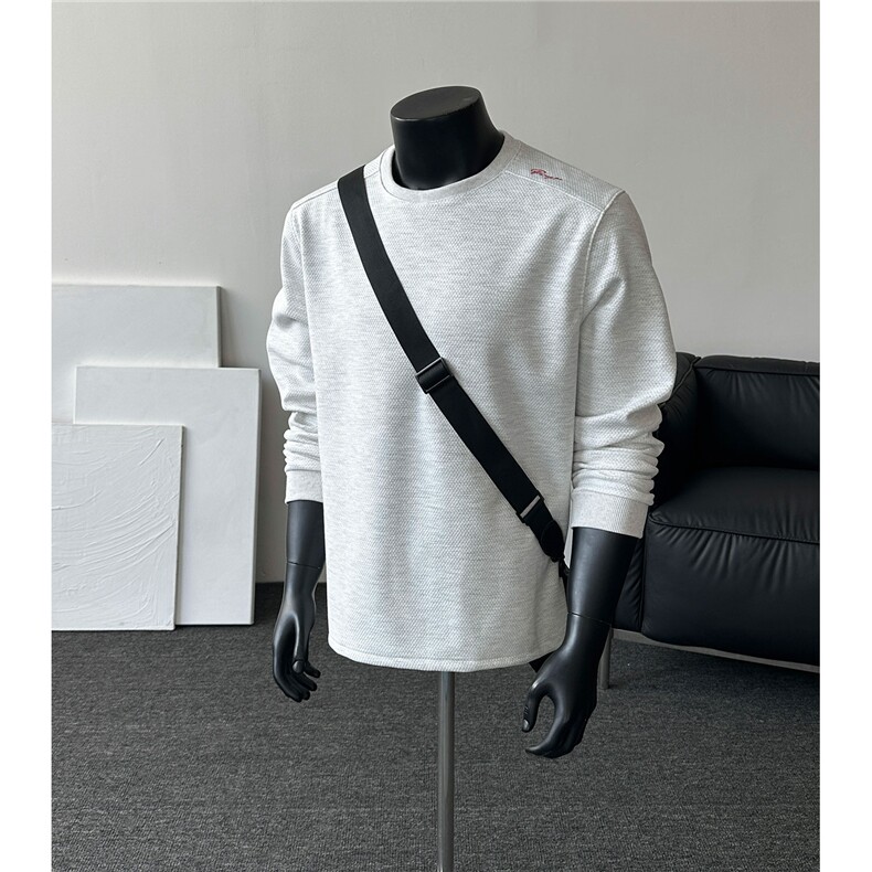 美式蜂窝红标限定基础打底衫休闲T恤刺绣圆领长袖D495特P25，男装T恤，电商A335-1（原A458）