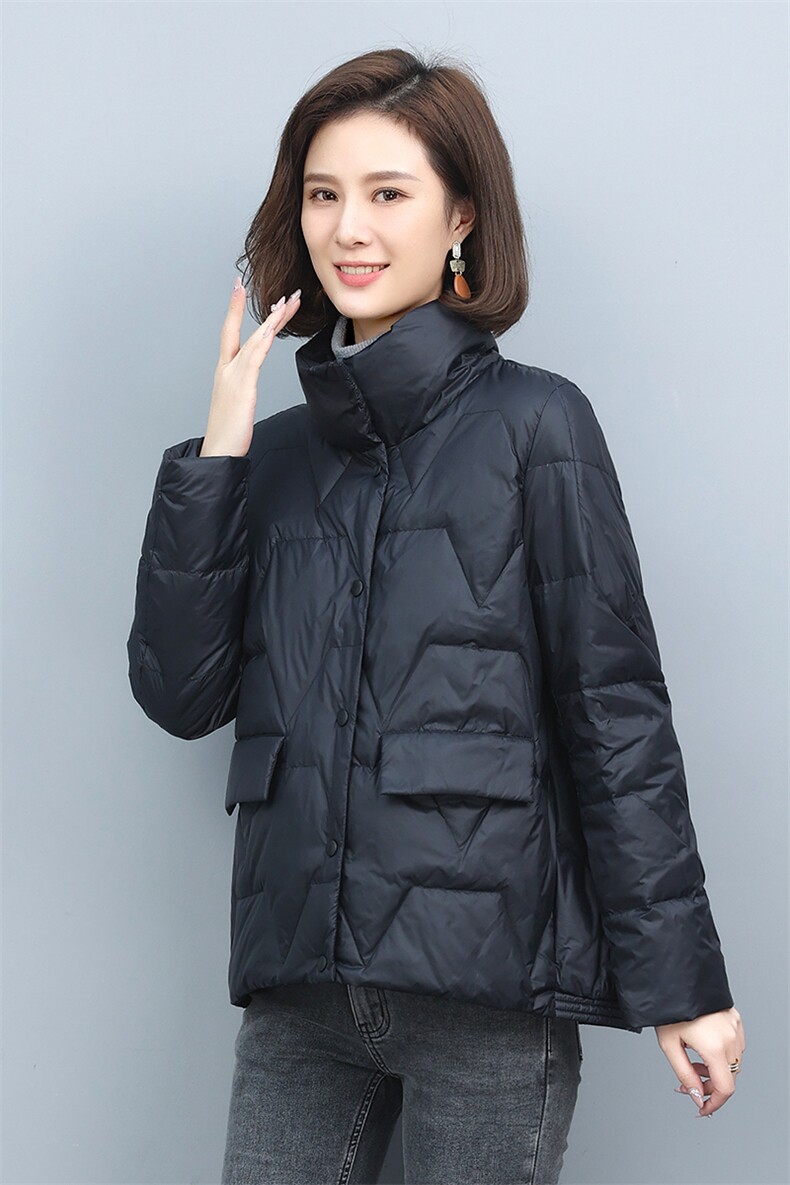 2022冬季新款女装时尚休闲保暖宽松舒适亮面羽绒服女,女装羽绒服,叶笙衣