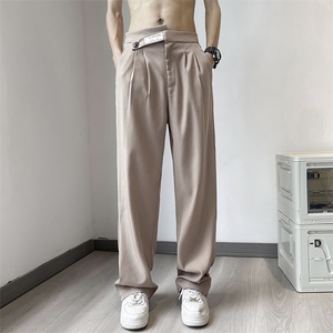 西装裤男款夏季宽松冰丝长裤潮牌痞帅直筒阔腿休闲裤 K7168-P36图片