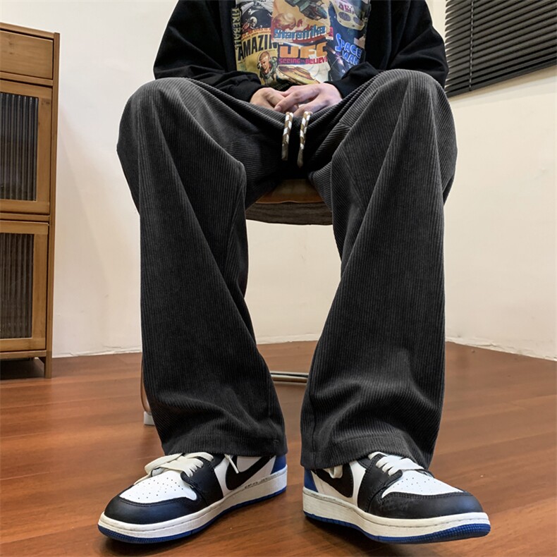高品质秋款男休闲裤灯芯绒贴标直筒宽松长裤h908P35,男装休闲裤,星座1013-1