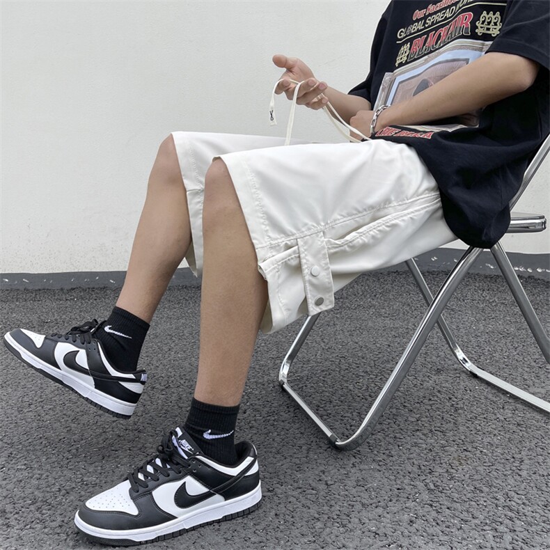 夏款男短裤冰丝工装织带按扣直筒冲锋裤D507 P30图片