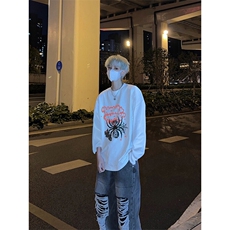 23蜘蛛印花长袖T恤男打底衫，男装T恤，星座310A-4