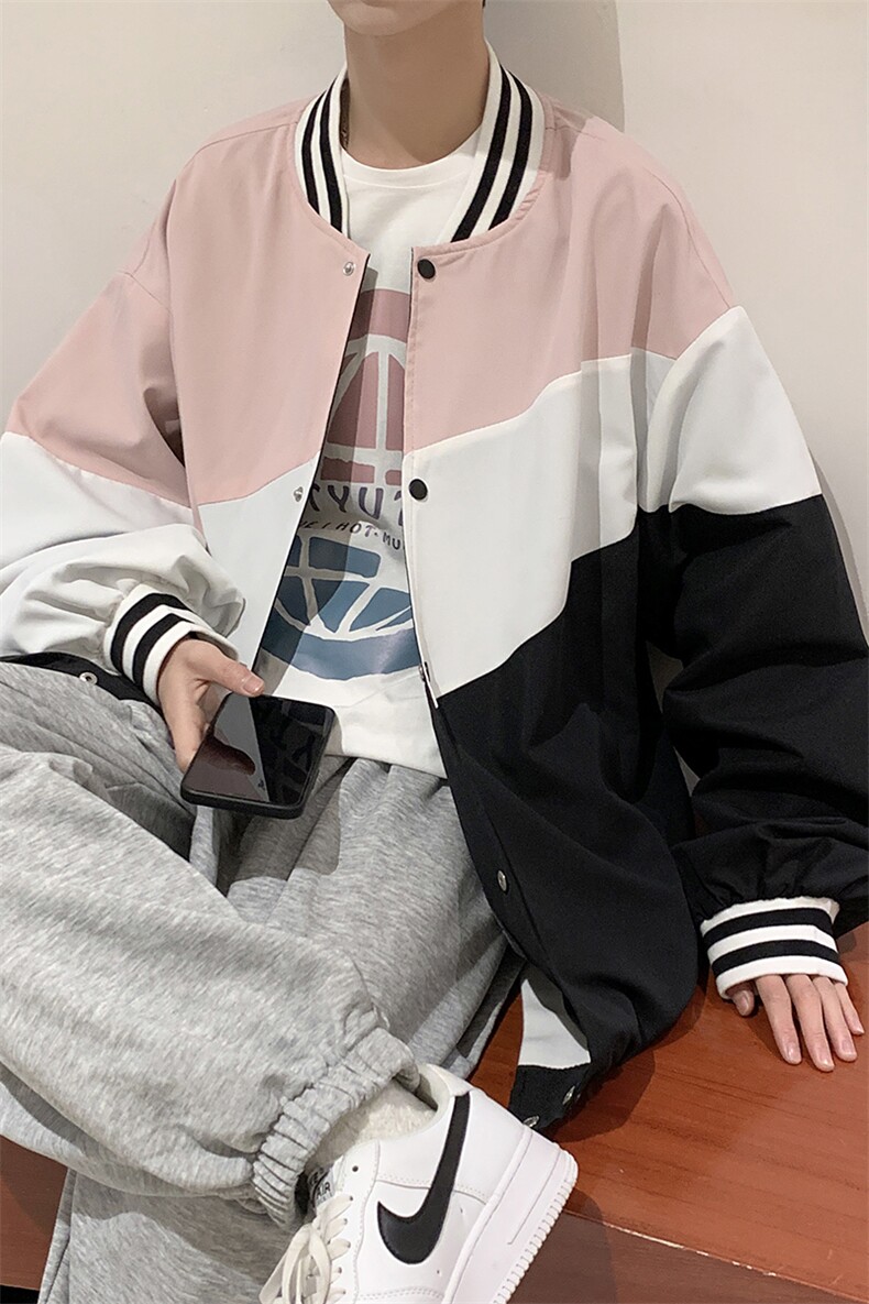 2025春装新款撞色休闲夹克外套运动速干棒球服D201-DM97-P65，男装夹克，电商D321-1