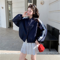春季新款仿牛仔拼接花边外套2c307-905p155k248，女装短外套，2C307