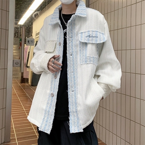 美式复古小香风拼接外套男女2023年春秋设计感小众夹克JK0738-P93图片
