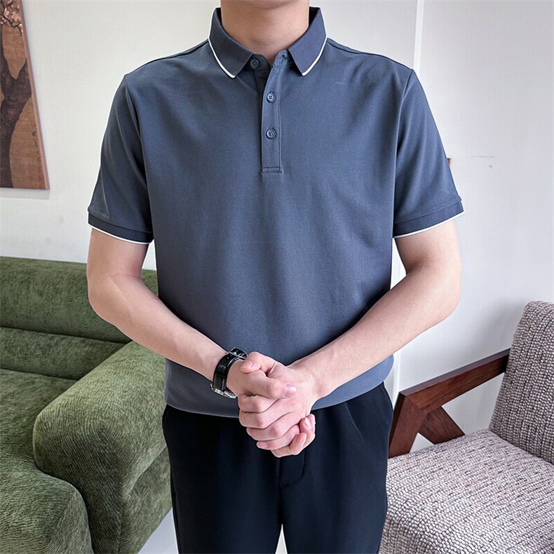 夏季纯色经典夏季男短袖翻领polo衫T恤  9203-P40图片