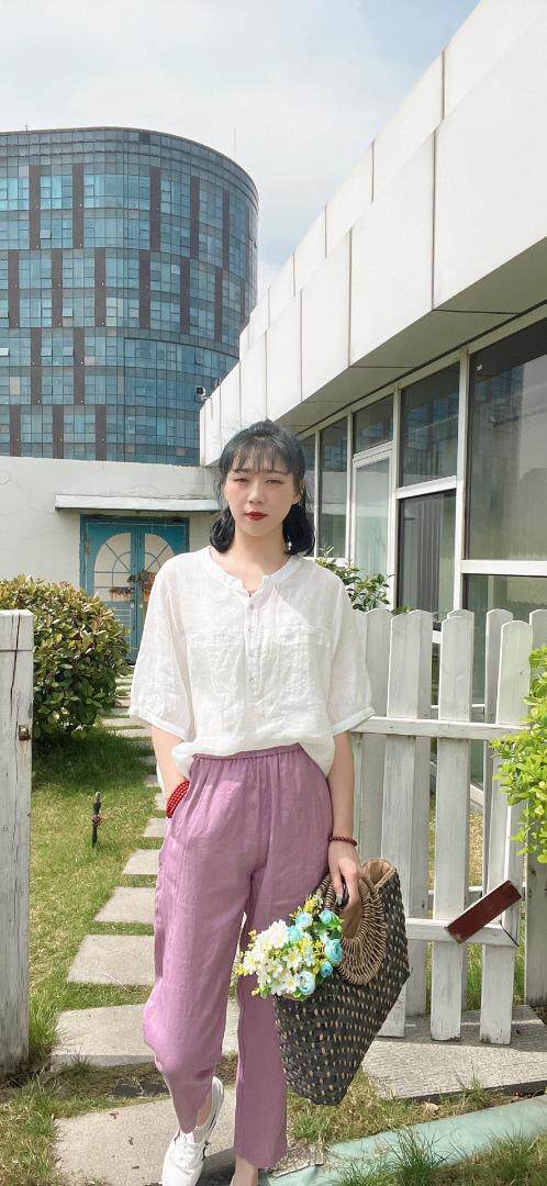 纯苎连衣裙小衫裤子裙子衬衣 时尚风 风淑女风休闲风，女装连衣裙，川哲