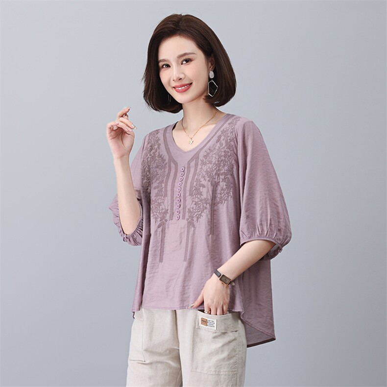 棉麻套装女夏2025新款时尚宽松大码亚麻小个子妈妈洋气减龄两件套,女装套装/套裙,独衣靓