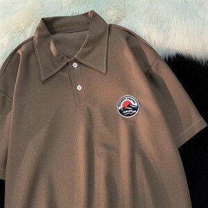 美式polo衫男夏季潮牌冰丝华夫格短袖T147P30图片