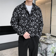 春秋款印花潮牌衬衫夹克外套休闲A328-2302-P90-K129，男装夹克，星座406