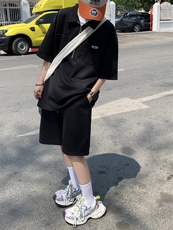 TZ2333-P65控88夏季POLO衫短裤t恤休闲宽松大码两件套短袖套装男，男装牛仔裤，电商D232