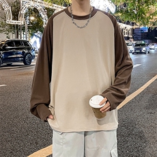美式圆领卫衣男春秋季潮流宽松撞色插肩长袖外套WY0321-P35，女装短外套，星座308B-2