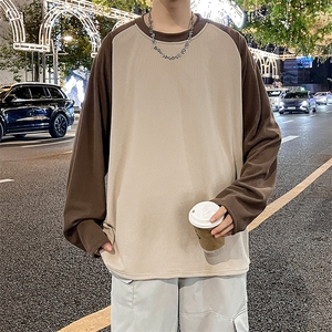 美式圆领卫衣男春秋季潮流宽松撞色插肩长袖外套WY0321-P35图片