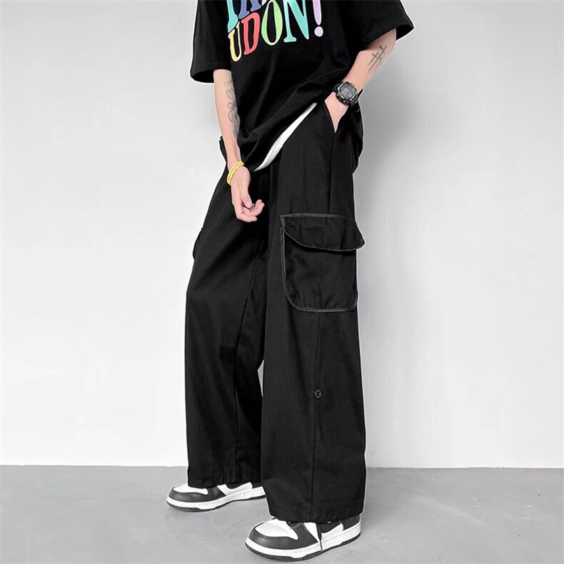 春夏运动休闲裤男直筒垂感ins潮牌港风斜纹工装M923P36,男装休闲裤,星座1116-2