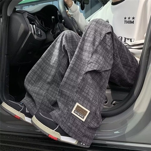 格子休闲裤男女韩版潮流帅气百搭2025秋冬ins长裤K6776-P41