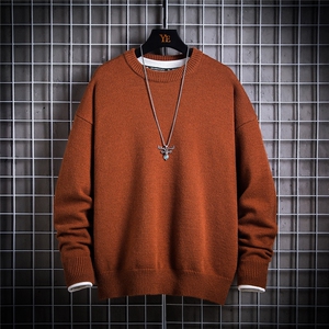 1日系中性情侣宽松潮流大码M-5XL纯色毛衣男外套7979P45加绒P55图片